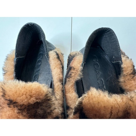 Coach Holly Signature Shearling Loafers Slipper Saddle Size 8 MSRP $275.00 - Picture 4 of 9